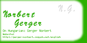 norbert gerger business card